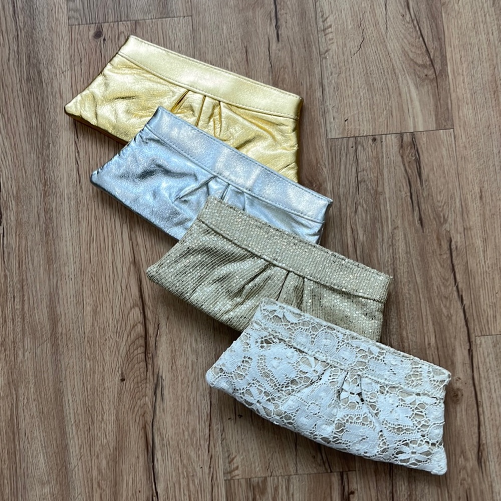 Lauren Merkin Gold Clutch NWOT - Picture 4 of 6